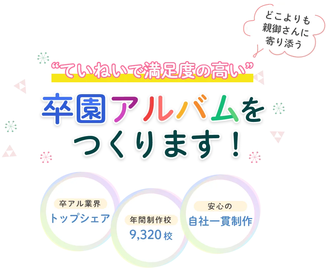 丁寧で満足度の高い卒園アルバムを作ります！